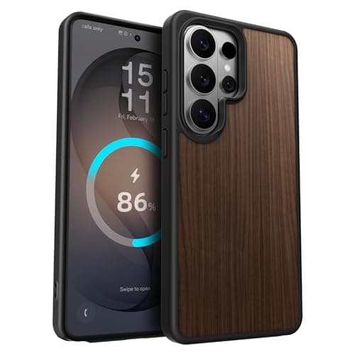 HelloDeere for Samsung Galaxy S26 Ultra Case, Compatible with MagSafe, Shockproof Military-Grade Protection, Wireless Charging Friendly, Magnetic Phone Case for Samsung Galaxy S26 Ultra, Wood Grain