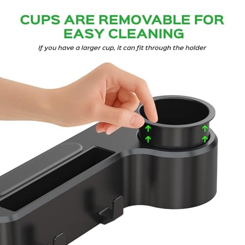 Golf Cart Armrest with Cup Holder - Universal Fit for EZGO/Club Car/Yamaha Rear Seat, Fits 1”/1.25” Square Tube Frames, Durable ABS Construction, Phone Holder, No Drilling - Thumbnail 5