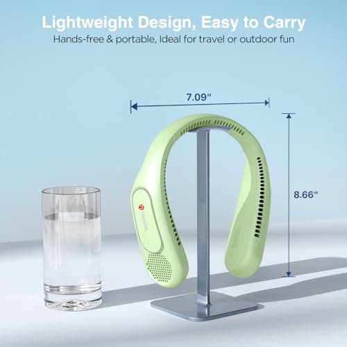 Hotsales Neck Fan, Hands Free Bladeless Neck Fans Portable Rechargeable, 6000 mAh Battery Operated Wearable Personal Fan, Cooling Neck Fan, 3 Speeds, USB Fan Gifts for Men, Women, Travel, Outdoor - Thumbnail 6