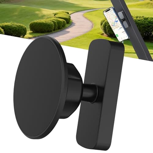 GGV Golf Cart Phone Holder Magnetic Phone Mount Compatible with MagSafe Ultra Strength Magnet Golf Cart Accessories Gift for Friend (Black) - Image 1