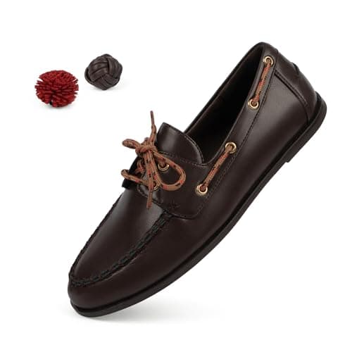 QIY Chocolate Womens Loafers Flat Loafer Pumps for Women Lace Up Detachable Decorative Fringe Ball Loafers Business Formal Work Shoes Size 6.5 - Image 1