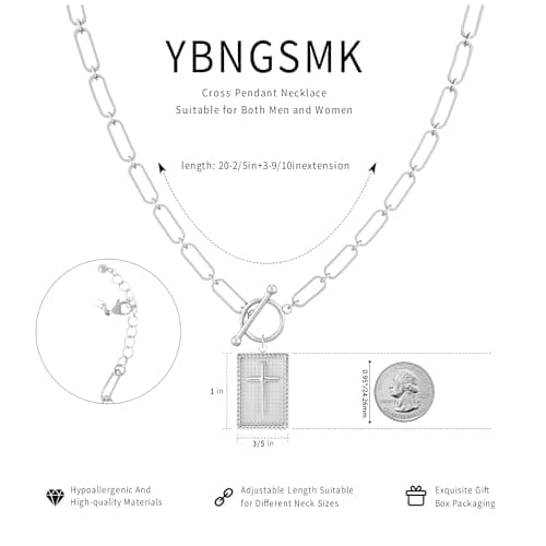 YBNGSMK Cross Necklace for Women Silver - Christian Gifts for Women, Stylish Necklaces for Faith-Inspired Jewelry Lovers - Thumbnail 2