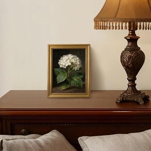 HISPACE Gold Framed Vintage Wall Art,8x10 Inch Flowers Painting Canvas Print for Living Room Aesthetic Bedroom Decor,Kitchen Shelf Decor,Christmas Gift for Friends Family - Thumbnail 2