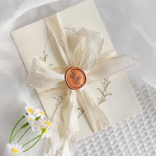 Pilloze 50 Pcs Orange Wax Seal Stickers Self- Adhesive Wedding Invitation Seal Stickers, Perfect for Wedding Invitation, Envelopes, Christmas Cards, Seating Chart, Good Adhesion and Easy to Use - Thumbnail 5