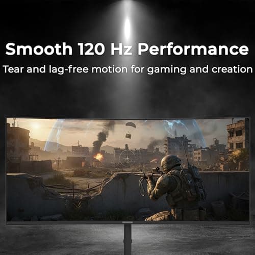 Deco Gear 40 Curved 5K2K Nano IPS Monitor | 5120×2160 UltraWide 21:9 Display, 120 Hz Refresh | 65 W USB-C PD | HDR, Adaptive Sync | Built-in Speakers for Work - Thumbnail 4