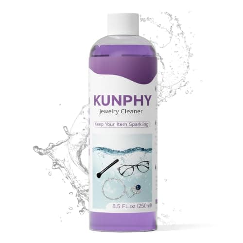 kunphy Upgraded Jewelry Cleaner, New Plant Formula for All Ultrasonic Cleaners, Enhanced Cleaning Effect, Multi-Purpose Glasses cleaner for Silver, Gold, Rings, Diamond and Eyeglass(8.5 oz, 250 ml) - Image 1
