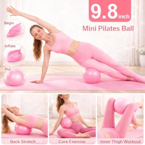 Pilates Kit for Home Workouts Set for Women, Pilates Ring Equipment and Ball Set Home Pilates Workout Kit with 15" Magic Circle Ring and Resistance Bands, A Must-Have for Beginners and Seasoned Yogis - Thumbnail 3