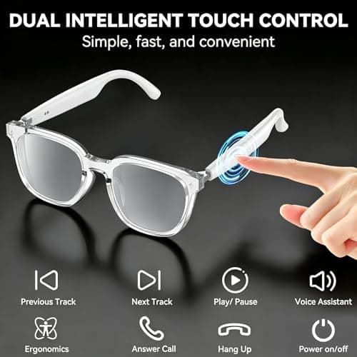 2026 AI Smart Glasses with Bluetooth,Open-Ear Audio Bluetooth Glasses for Women,Real-Time Translation 130+ Languages,AI Meeting Assistant,Gesture Control,9H Battery,35g Lightweight,Daily&Business Use - Thumbnail 3