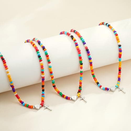 C-leen First Holy Communion Gifts for Girls - 18K White Gold Plated Initial Cross Heart Necklaces First Baptism Communion Confirmation Letter N Necklace Easter Gifts for Kids Teens - Thumbnail 3