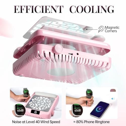 krofaue Rechargeable Nail Dust Collector with Arm Rest, 800PA Portable Cordless Dust Collector Nail Tech with Reusable Filter, Professional Nail Vacuum Fan for Acrylic Nail Polishing, Salon, Home use - Thumbnail 5