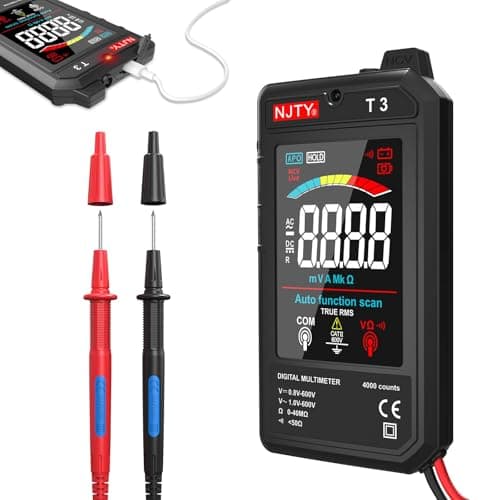 NJTY T3 Smart Digital Multimeter, Ultra-Thin Rechargeable Voltmeter with 3.2" Color LCD, Auto-Ranging 600V AC/DC Tester for Resistance NCV Live Wire Detection - Image 1