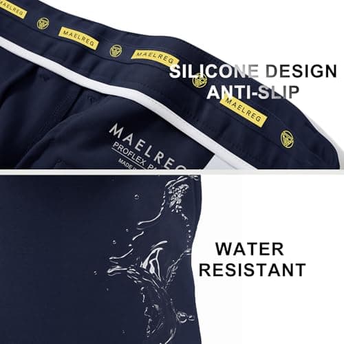 M MAELREG Golf Pants for Men Pockets 30"/32"/34" Knit Lightweight Dry Fit Stretch Business Casual Mens Dress Pants Navy - Thumbnail 5