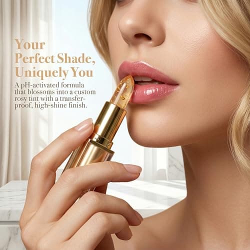 ZOYYE pH Adjusting Lipstick for Mature Women, Transferproof Clear Lip Gloss, Clear lip stick That Changes Color, Long Lasting 24 Hours Moisturizing, Suitable for All Skin Tones (2 Pcs) - Thumbnail 5