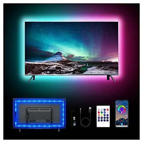 dalattin 12.5ft Led Lights for TV, 40-55 Inch USB RGB LED Strip Lights, TV Backlight with Remote Built-in MIC Music Sync, Bluetooth APP Control Led Lights for Gaming Bedroom, HDTV Mood Lighting