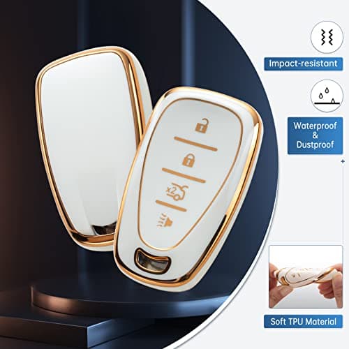 RUABIBAN Key Fob Cover Compatible with Chevy, Soft TPU Key Case Protection Fit for Chevy Chevrolet Malibu Equinox Traverse Camaro Cruze Blazer Volt Bolt Smart 4 Buttons - Thumbnail 3