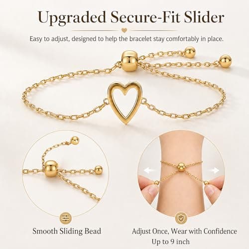 Mother Daughter Bracelets,14K Gold Plated Stainless Steel Matching Bracelet - Thumbnail 3