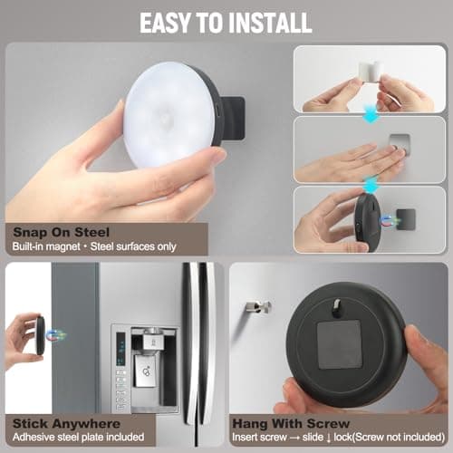 DWEPTU Motion Sensor Night Light 2 Pack LED Night Lights, Dusk to Dawn Motion Sensor for Bedroom, Bathroom, Toilet, Stairs, Kitchen, Hallway - Thumbnail 4