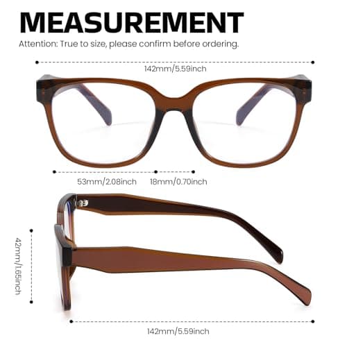 SODQW Trendy Blue Light Blocking Glasses for Women Square Frame Reduce Eyestrain Computer Glasses - Thumbnail 5