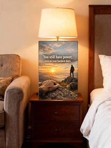 Inspirational Mountain Sunrise Tin Sign You still have power even on your hardest days Motivational Wall Decor Metal Art for Home Office Gym Cabin Man Cave 8x12 Inch Positive Quote Rustic Hiking - Thumbnail 2