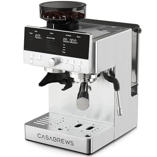 CASABREWS MARENZA Semi-Auto Espresso Coffee Machine with Built-in Grinder, Professional Coffee Maker with Milk Frother Steam Wand, Barista-Quality Cappuccino Latte Machine with LCD Display - Image 1