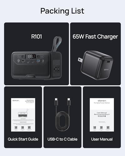 2026 Portable Power Station 28000mAh LiFePO4 Battery with 65W Charger, Solar Power Bank with AC Outlet 100W/110V, USB-C PD Two-Way Fast Charging Small Generator for Laptop, Camping, Home, Office - Thumbnail 2