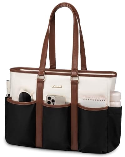LOVEVOOK Teacher Tote Bag for Women Work, Nurse Laptop Bag for Women, Utility Everything Tote For Work/Travel/College/Daily, Professional Computer Purse Large Handbag With Multi Pockets - Image 1