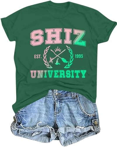Musical Shirt for Women Witch and Princess T Shirts Musical Movie Fans Tee Graphic Casual Short Sleeve Tops Green - Image 1