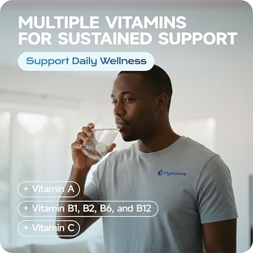 Hydravive Caffeine Effervescent Tablets – Clean Energy + Hydration Support with 100mg Caffeine, Taurine, B Vitamins & Electrolytes, Sugar Free, Keto Friendly, Vegan-20 Tabs - Thumbnail 2