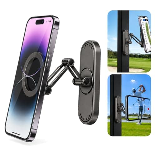 Atofoi Magnetic Golf Cart Phone Holder with 3-Fold Adjustable Arm & 360° Rotation, Compatible with MagSafe Devices, Phone Mount for Compatible iPhone & Android Smartphones, Golf Accessory Gift - Image 1