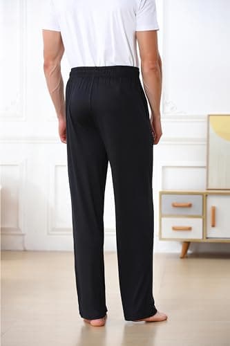 Men's Pajama Pants Soft Jogger Sleep Pants Lounge Pants with Pockets Adjustable Drawstring Casual Sleepwear for All Seasons - Thumbnail 3