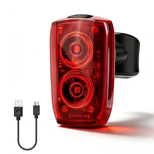 APECYC Bike Tail Light with Dual Light Heads, USB Rechargeable Bicycle Rear Light for Night Riding with 5 Modes Ultra Bright Safety Taillight for Road Mountain Commuter Cycling Accessories