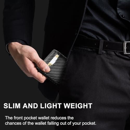 furid Leather Wallet Compatible with Airtag: Slim Air Tag Wallet for Men RFID Blocking, Bifold, Front Pocket, Minimalist Card Holder - Thumbnail 4