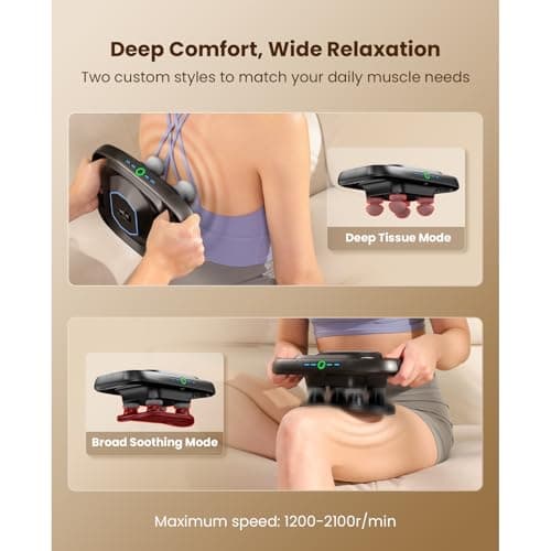 BOB AND BRAD A1 4-Head Massage Gun Deep Tissue, FSA Eligible/HSA Eligible, 4X Pain Relief Efficiency, Replaceable Massager Heads & Plate, Electric Percussion Massage Gun Tool for Back, Leg, Muscle - Thumbnail 5