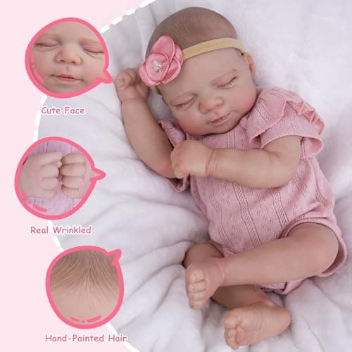 Milidool Realistic Reborn Baby Dolls - 20Inch Soft Vinyl Lifelike Newborn Baby Dolls Poseable Real Life Baby Girls Dolls with Accessories Toy Gifts for Kids Age 3 + Girls, Collection - Thumbnail 3