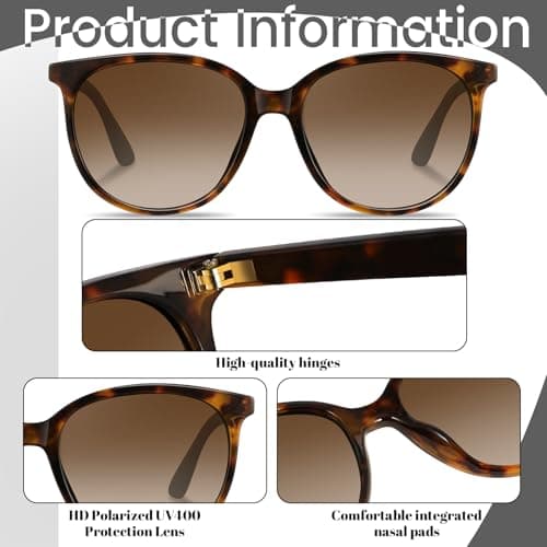 YMRFW Retro Polarized Sunglasses for Women Men Classic Vintage Style Trendy Shade UV400 Protection Lens - Thumbnail 6