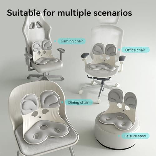 BKT Seat Cushion Chair Ergonomic Office Chair Cushions Lumbar Support for Seat Pillow Ideal for Students Office Workers Nursing Mothers Long Sitting Outdoor Fishing Floor (Grey) - Thumbnail 6