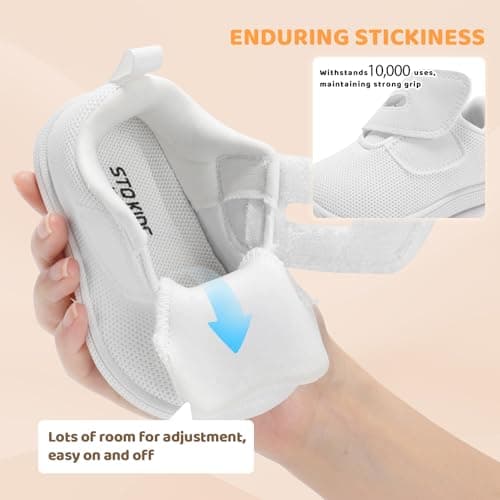STQ KIDS Toddler Wide Toe Box Shoes Baby Girl Boy Barefoot Shoe Walking Non-Slip Sneakers All White Size 18-24 Months - Thumbnail 4