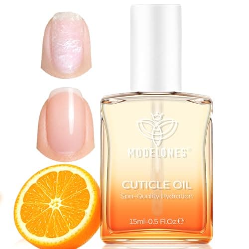 modelones Nail Strengthener Cuticle Oil for Nails Orange Nail Oil for Growth and Strength Nail Growth Oil Cuticle Care Quick Dry Nail Care Moisturize and Strengthen Damaged Nails 15ml 0.5Fl Oz - Image 1