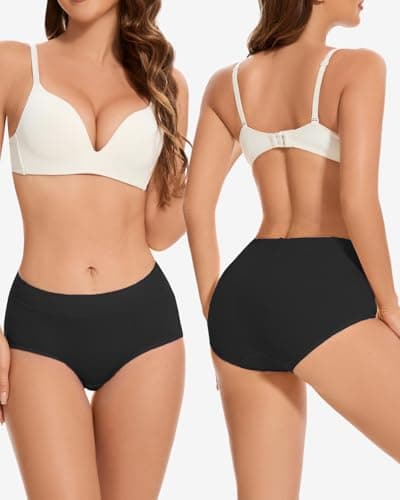 CleainKorte Womens Underwear Cotton Hipster Ladies Panties for Women Mid Rise Coverage Briefs Strech Breathable - 5 Pack - Thumbnail 2