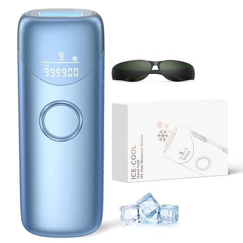 Ubroo Laser Hair Removal with 5℃ Ice Cooling,Hand-held Hair Removal Device IPL Hair Removal for Women and Men,Reduce Hair Regrowth,Full Body Use for Legs,Bikini,Armpits（Blue） - Image 1