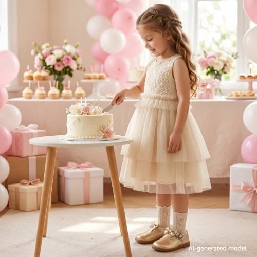 STQ Toddler Girls Dress Shoes Wide Toe Box Mary Jane Flats Ballet Wedding School Uniform Flower Ballerina Baby First Walking 6-12 12-18 Months Babies Casual with Zero Drop Gold Toddler Size 5 - Thumbnail 2