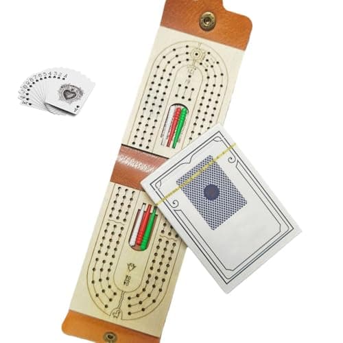 Travel Cribbage Board Game Set Portable Travel Games Includes Storage Space 1 Deck 6 Pegs of Cards and Instructions Classic Family Cribbage Game Ideal for Family Fun and Entertaining - Thumbnail 5