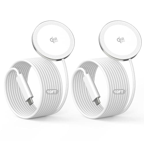 2Pack Magnetic Wireless Charger 25W Fast Charger for iPhone 17/16/15/14/13/12 Series & AirPods, Portable Wireless Charging Pad for Travel Home Office Desk, 10FT-White - Image 1