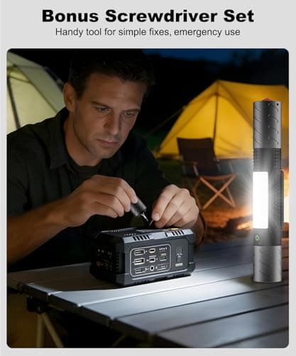 USB C Rechargeable LED Flashlight with Magnetic Base& COB Work Light, 120° Adjustable, Screwdriver & Emergency Window Breaker, 7 Modes, Super Bright Flash Light for Car, Camping & Emergency Use - Thumbnail 3