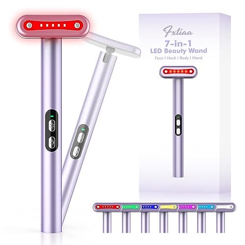 Light-Therapy-Wand, Red Light Therapy for Face and Neck Facial Wand 7 in 1 Led Beauty Wand Red & Blue Rejuvenation Face & Eye Massager Skincare Tool - Image 1