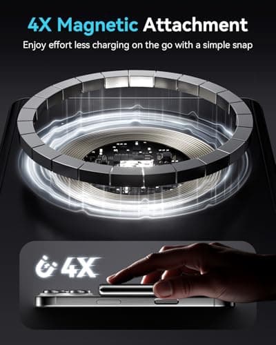 Kuulaa 10000mAh MagSafe Portable Charger 15W Wireless Magnetic Power Bank with 20W USB-C Output Slim Battery Pack Compatible with iPhone 17/16/15/14/13 Pro/Pro Max Series - Thumbnail 3