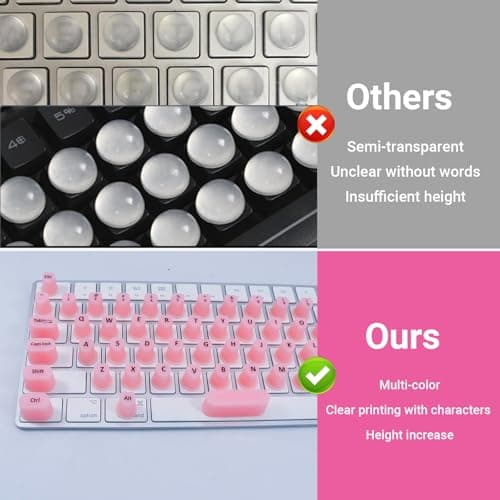 Raised Keyboard Stickers for Long Nails with Letters - Heart-Shaped Antistatic Silicone Protective Cover with Tweezers, Wet Wipes, Dry Towel & Jelly Glue, Ideal for Typing, Gaming & Nail Art (70 Pcs) - Thumbnail 4