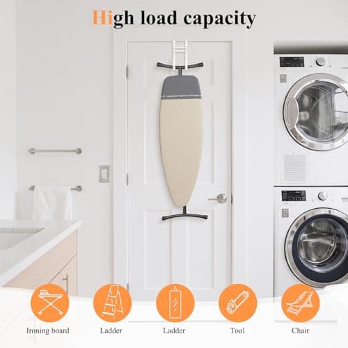 FYY Over the Door Hooks, No Assembly Required 2 PCS Double Hanger Heavy Duty Metal Towel Rack with Soft Pads, Organizer for Coat, Bag, Robe-Fits Bathroom, Closet Dorm Up to 1 1/2", 5.11" Long, White - Thumbnail 5