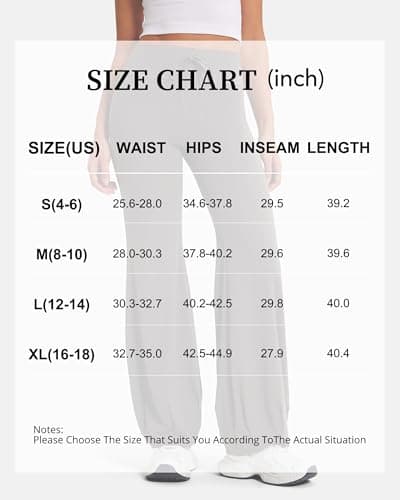 MOOSLOVER Women Bubble Yoga Pants Drawstring Fold Over Flare Leggings Pilates Casual Lounge Pant(XL,Grey) - Thumbnail 6