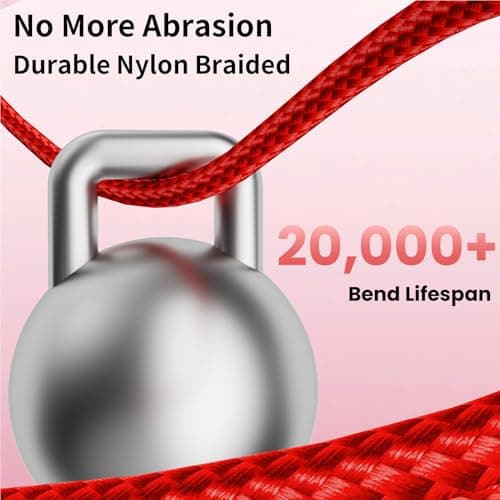 MPATIBY Multi Charging Cable, (2 Pack 4FT) Multi USB Charger Cable 3 in 1 Charging Nylon Braided Fast Charging Cord with Type-C, Micro USB, IP Port for Most Phones/iPhones/Tablets, Red - Thumbnail 2